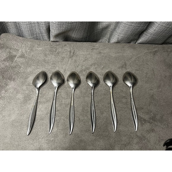 Oneida Craft Deluxe Stainless Textura Flatware Silverware Teaspoons Lot of 6 - Picture 3 of 5